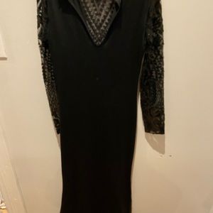 Long black see through front dress